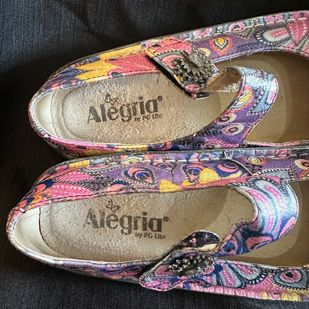 Algeria Paloma Peacock Colorful Mary Jane Shoes 37 us 7-7.5 - Picture 7 of 8